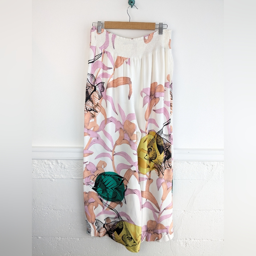 Anthropologie • Pia Binazzi x Maeve Graphic Floral Wide-Leg Pants - Picture 6 of 8